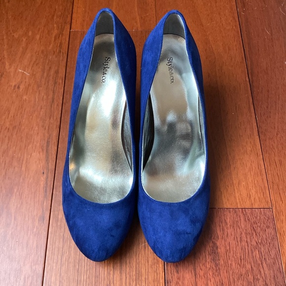Style&co Blue Velvet heels - Picture 1 of 4
